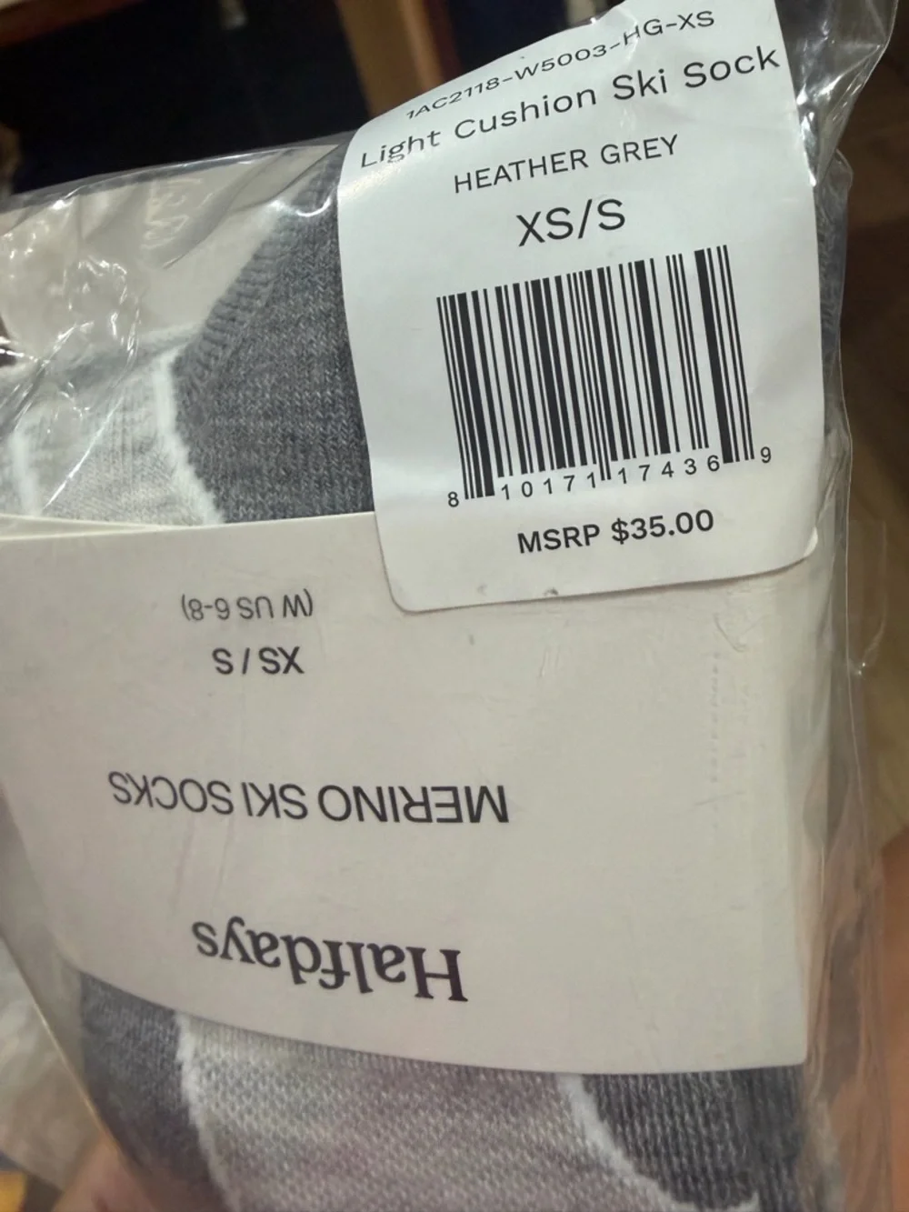 Halfdays Ski Merino Wool Knee-High Ski Performance Socks Gray size 6-8 US